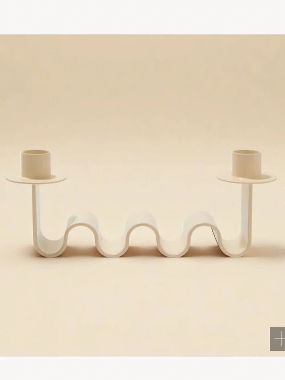 Helen White Wavy Two-Taper Candle Holder